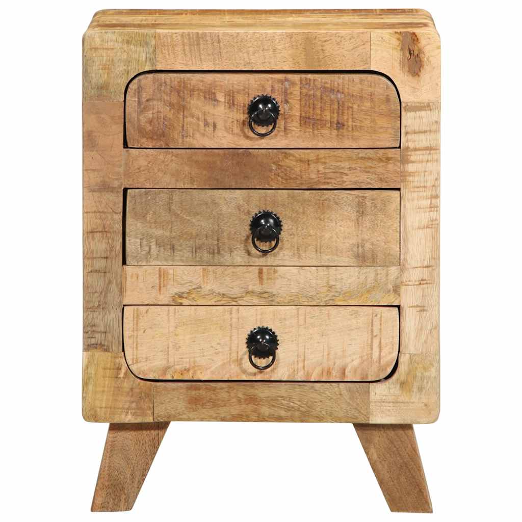 Κομοδίνο 37x32x50 cm Στερεό ξύλο Rough Mango