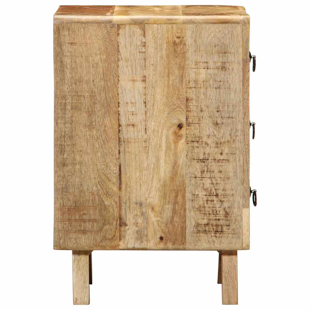 Κομοδίνο 37x32x50 cm Στερεό ξύλο Rough Mango