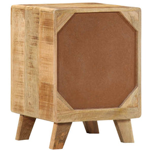 Κομοδίνο 37x32x50 cm Στερεό ξύλο Rough Mango