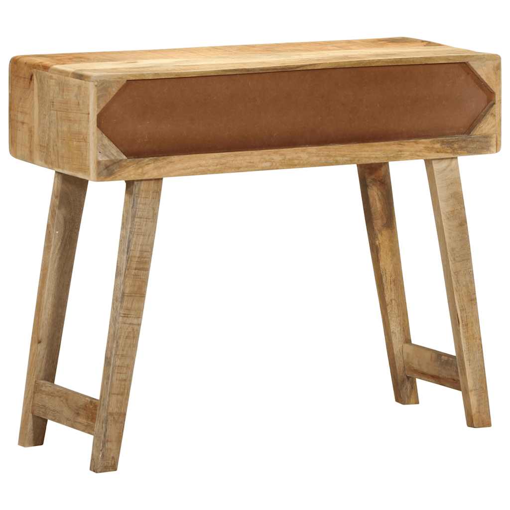Τραπέζι κονσόλας 90x32x75 cm από μασίφ ξύλο Rough Mango - Pakobazaar