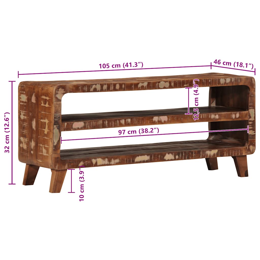 Έπιπλο Τηλεόρασης 105x46x32 εκ. από Μασίφ Ανακυκλωμένο Ξύλο
