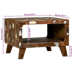 Τραπεζάκι σαλονιού 50 x 50 x 35 cm Στερεό Ανακτηθέν Ξύλο