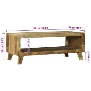 Τραπεζάκι σαλονιού Καφέ 90 x 50 x 35 cm Στερεό ξύλο μάνγκο - Pakobazaar