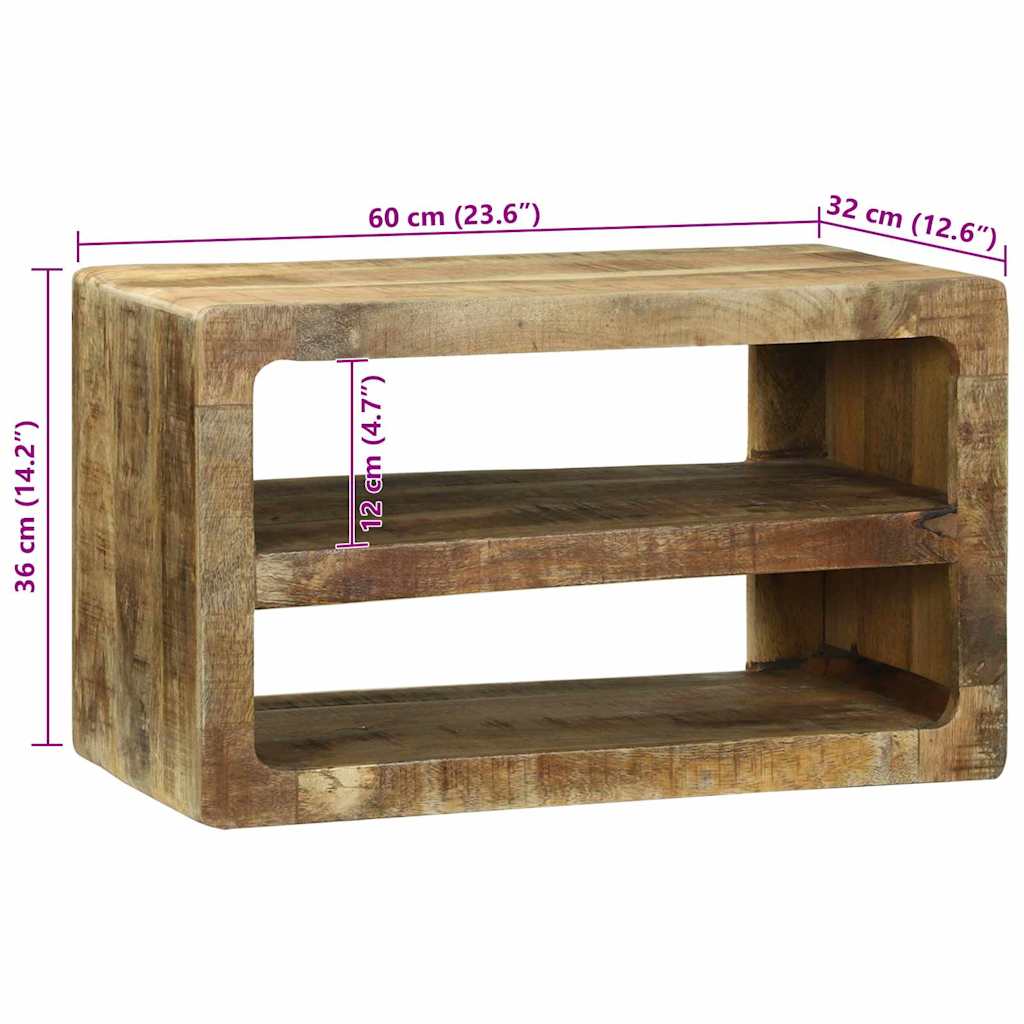 Ντουλάπι TV με ράφι Καφέ 60 x 32 x 36 εκ. Μασίφ ξύλο μάνγκο - Pakobazaar