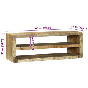 Ντουλάπι TV με ράφι Καφέ 100 x 32 x 36 εκ. Μασίφ ξύλο μάνγκο