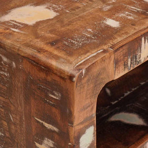 End Table με ράφι Καφέ 40 x 32 x 46 εκ Στερεό Ανακτηθέν Ξύλο