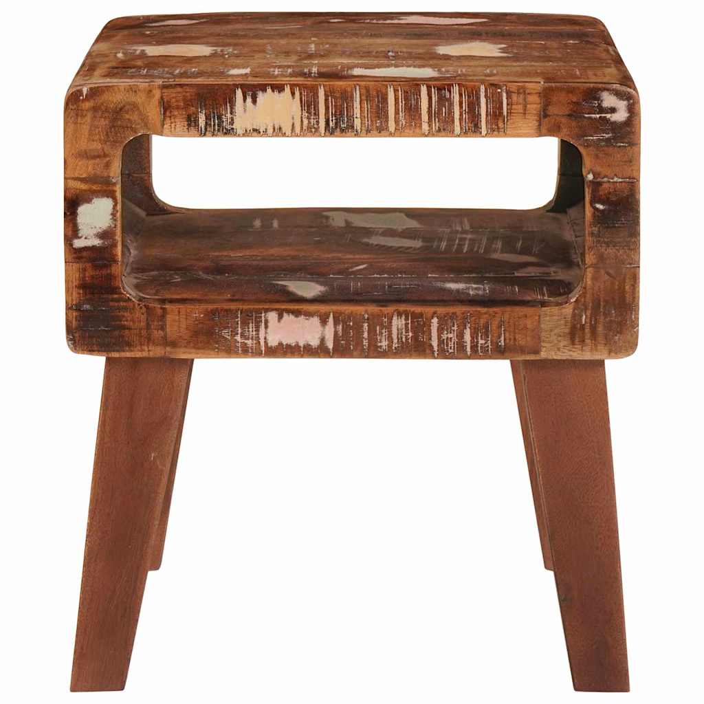 End Table με ράφι Καφέ 40 x 32 x 46 εκ Στερεό Ανακτηθέν Ξύλο