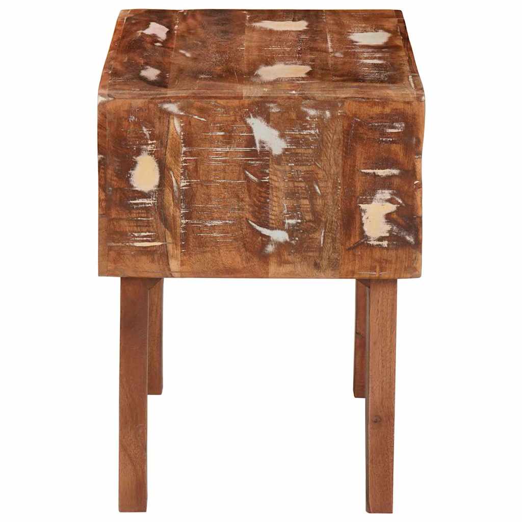 End Table με ράφι Καφέ 40 x 32 x 46 εκ Στερεό Ανακτηθέν Ξύλο