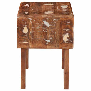 End Table με ράφι Καφέ 40 x 32 x 46 εκ Στερεό Ανακτηθέν Ξύλο