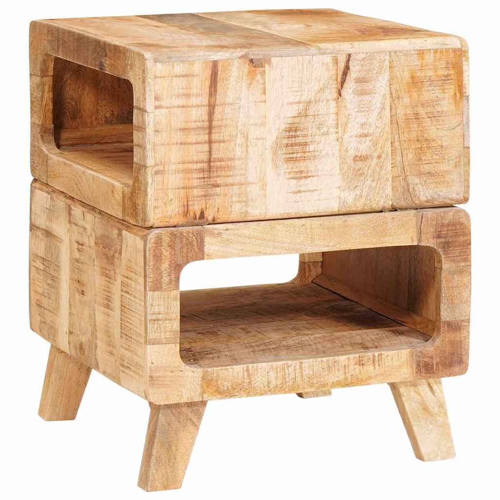 End Table με ράφι Καφέ 40 x 40 x 49 εκ Στερεό ξύλο μάνγκο