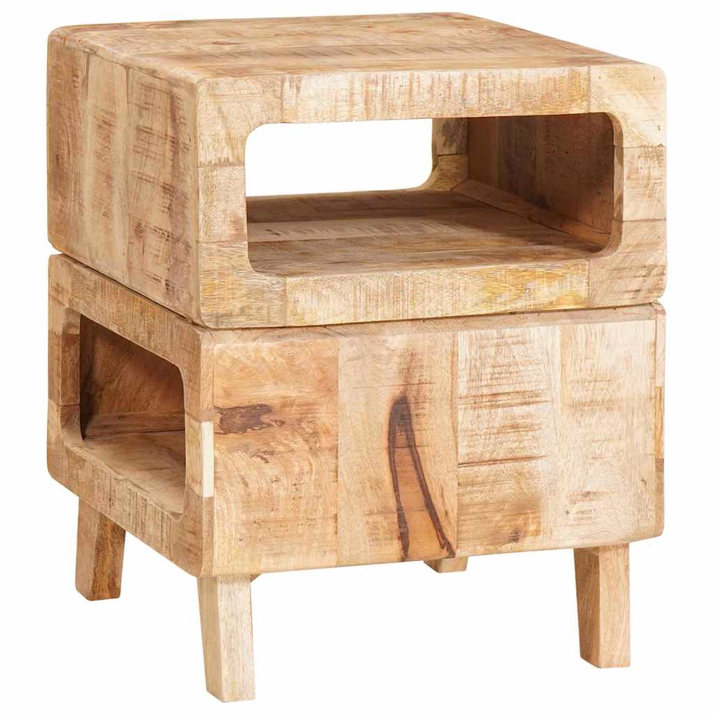 End Table με ράφι Καφέ 40 x 40 x 49 εκ Στερεό ξύλο μάνγκο