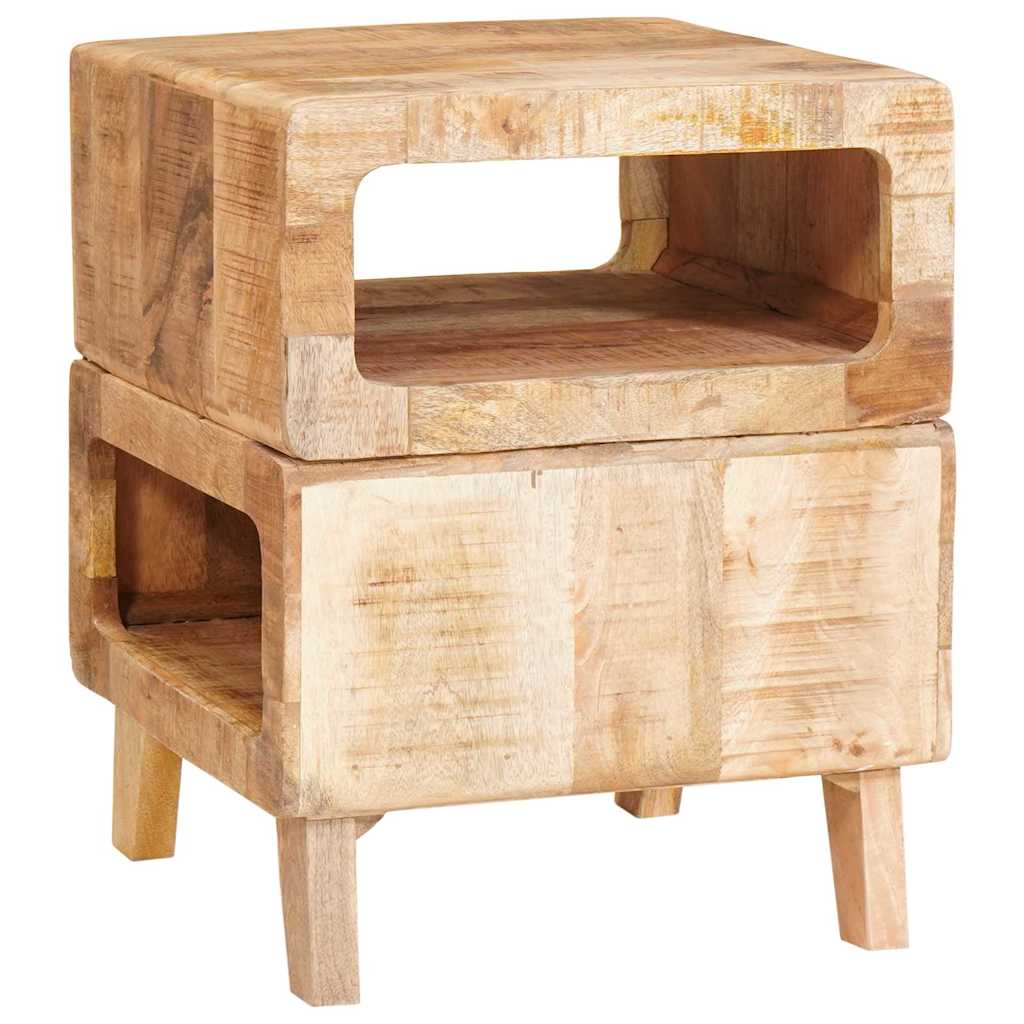 End Table με ράφι Καφέ 40 x 40 x 49 εκ Στερεό ξύλο μάνγκο