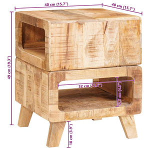 End Table με ράφι Καφέ 40 x 40 x 49 εκ Στερεό ξύλο μάνγκο