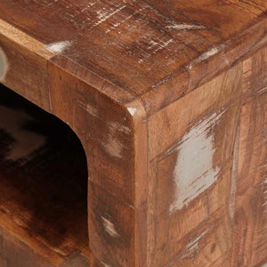 End Table με ράφι Καφέ 40 x 40 x 49 εκ Στερεό Ανακτηθέν Ξύλο