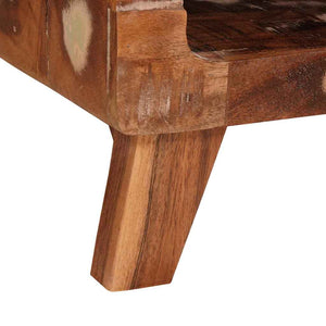 End Table με ράφι Καφέ 40 x 40 x 49 εκ Στερεό Ανακτηθέν Ξύλο