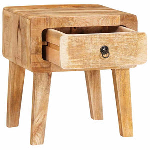 End Table με συρτάρι Καφέ 40 x 32 x 46 εκ Στερεό ξύλο μάνγκο