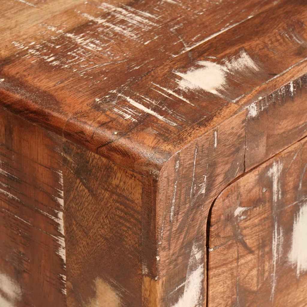 End Table με συρτάρι Καφέ 40 x 32 x 46 εκ Στερεό Ανακτηθέν Ξύλο