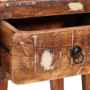 End Table με συρτάρι Καφέ 40 x 32 x 46 εκ Στερεό Ανακτηθέν Ξύλο