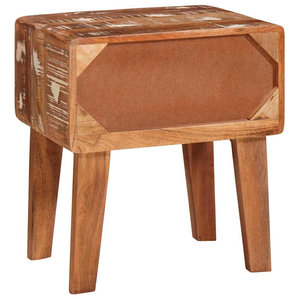 End Table με συρτάρι Καφέ 40 x 32 x 46 εκ Στερεό Ανακτηθέν Ξύλο