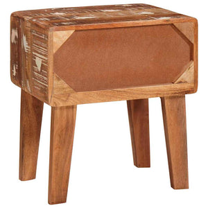 End Table με συρτάρι Καφέ 40 x 32 x 46 εκ Στερεό Ανακτηθέν Ξύλο