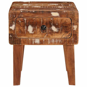 End Table με συρτάρι Καφέ 40 x 32 x 46 εκ Στερεό Ανακτηθέν Ξύλο