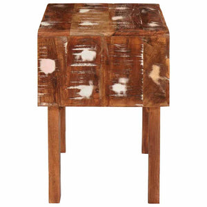 End Table με συρτάρι Καφέ 40 x 32 x 46 εκ Στερεό Ανακτηθέν Ξύλο