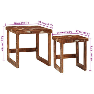 Ένθετα τραπέζια 2 τμχ. Καφέ 46 x 46 x 45 εκ.