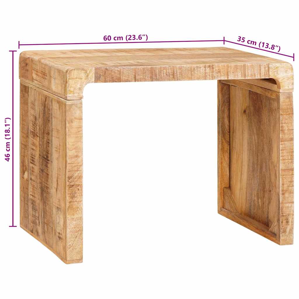 End Table Καφέ 60 x 35 x 46 εκ. Στερεό ξύλο μάνγκο - Pakobazaar