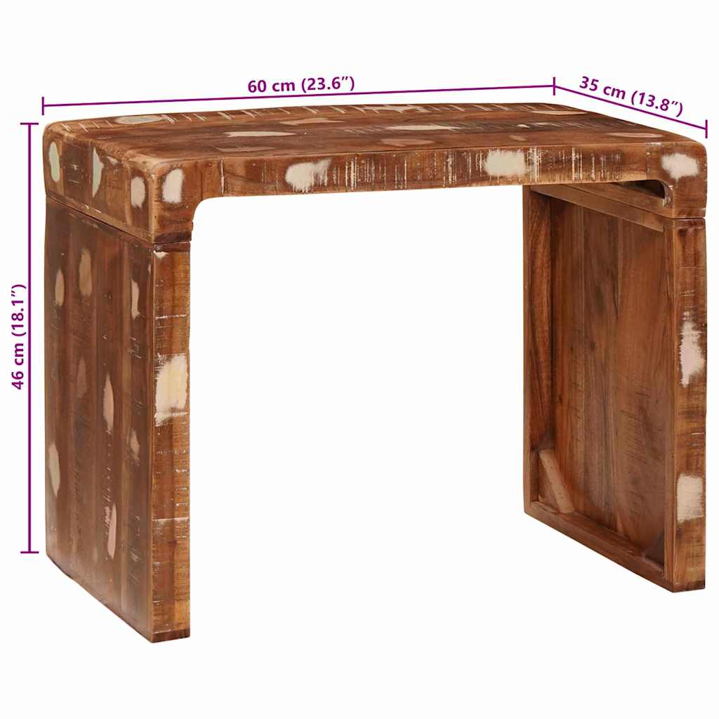 End Table Καφέ 60 x 35 x 46 εκ. Στερεό Ανακτηθέν Ξύλο - Pakobazaar