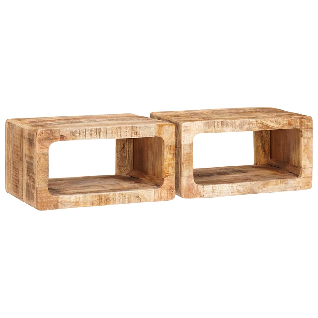 Κομοδίνο 2 pcs Καφέ 45 x 30 x 24 εκ. Στερεό ξύλο μάνγκο