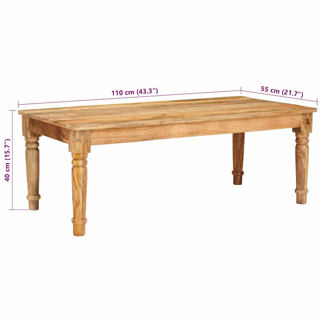 Τραπεζάκι σαλονιού Καφέ 110 x 55 x 40 cm Στερεό ξύλο μάνγκο - Pakobazaar