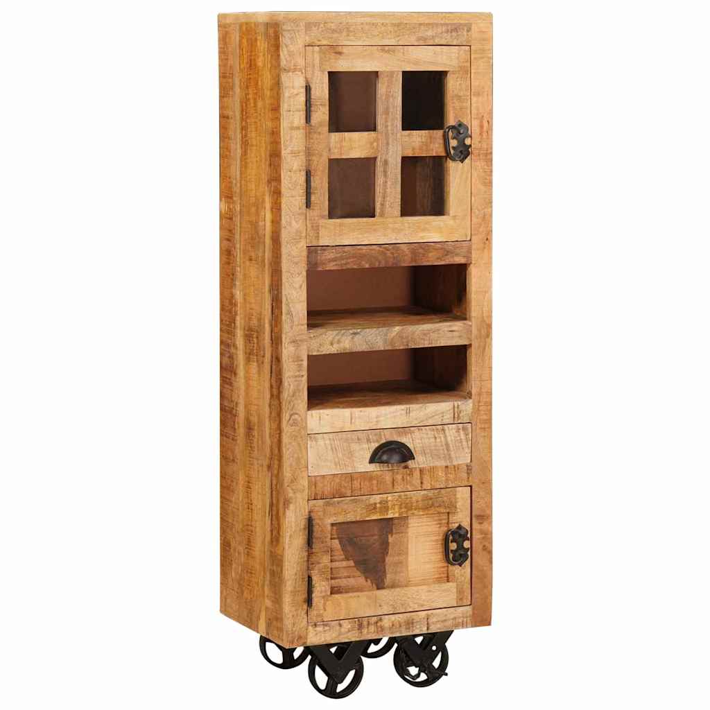 Highboard με συρτάρι Καφέ 40 x 30 x 120,5 εκ. Μασίφ ξύλο μάνγκο
