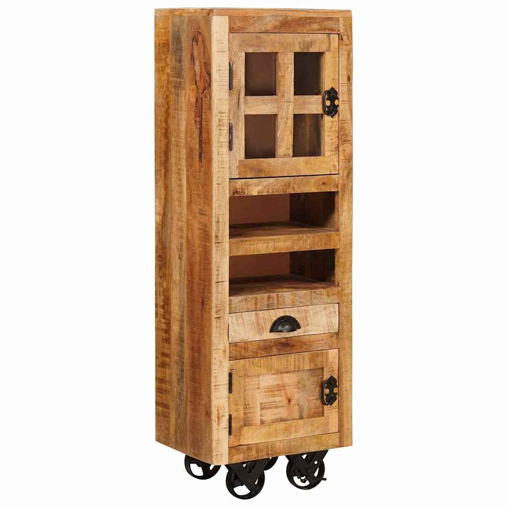 Highboard με συρτάρι Καφέ 40 x 30 x 120,5 εκ. Μασίφ ξύλο μάνγκο