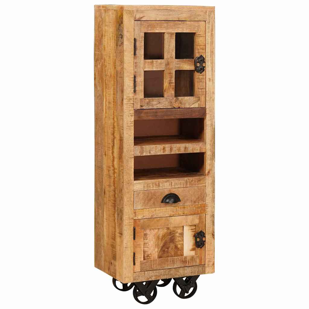 Highboard με συρτάρι Καφέ 40 x 30 x 120,5 εκ. Μασίφ ξύλο μάνγκο