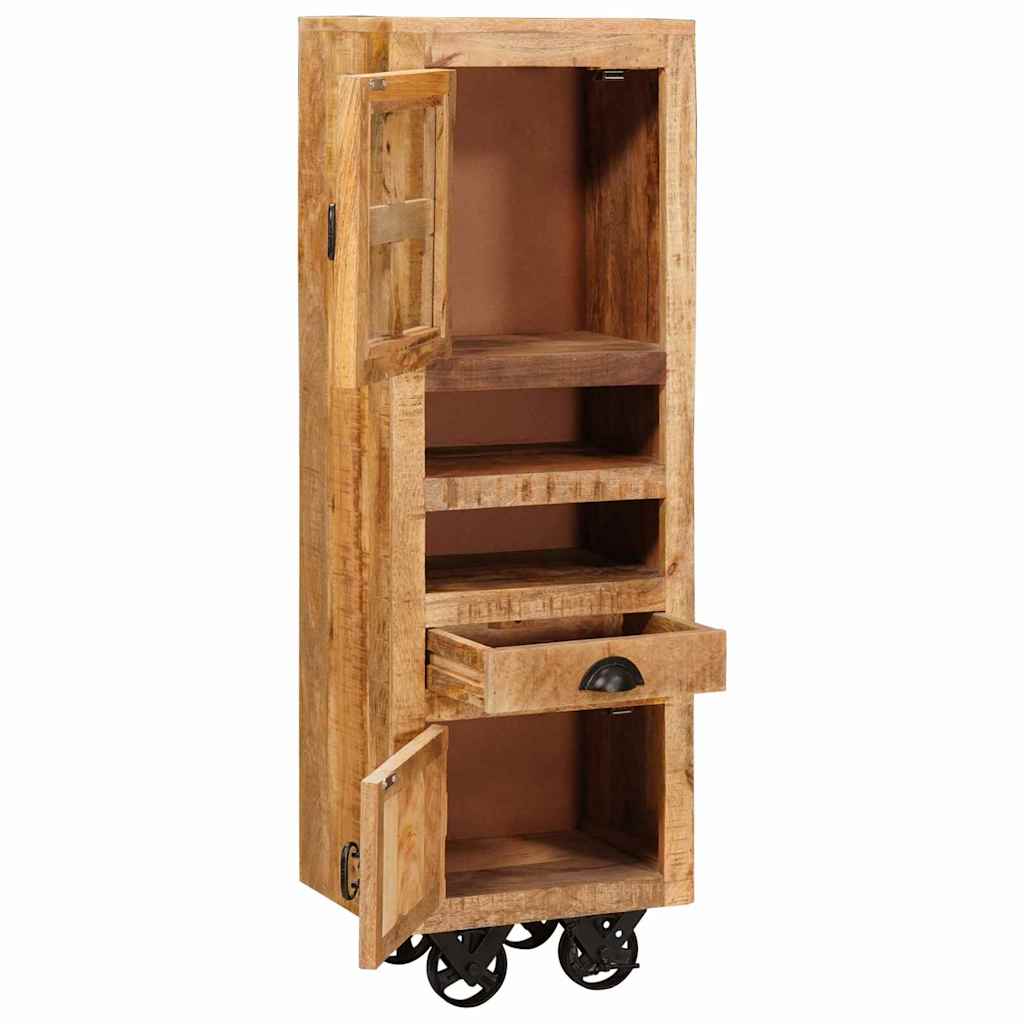 Highboard με συρτάρι Καφέ 40 x 30 x 120,5 εκ. Μασίφ ξύλο μάνγκο