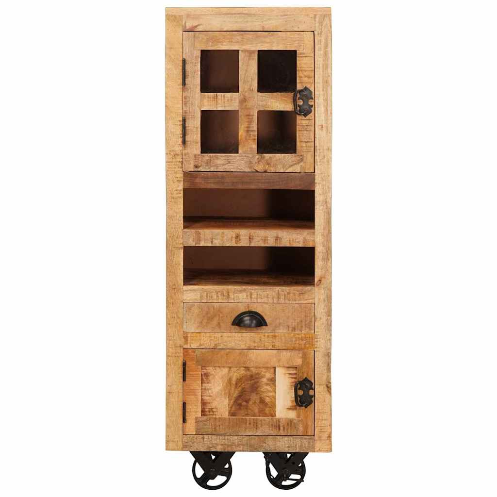 Highboard με συρτάρι Καφέ 40 x 30 x 120,5 εκ. Μασίφ ξύλο μάνγκο