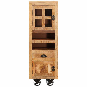 Highboard με συρτάρι Καφέ 40 x 30 x 120,5 εκ. Μασίφ ξύλο μάνγκο