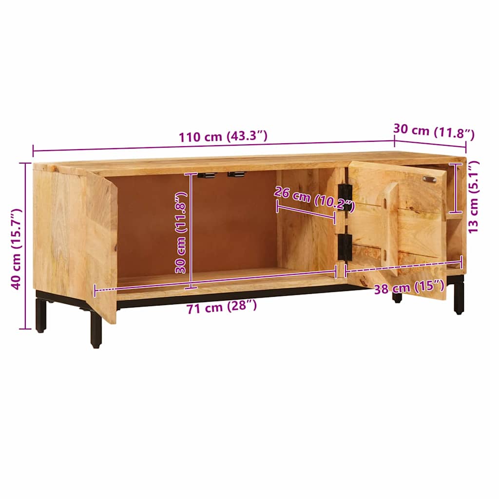 Ντουλάπες Αποθήκευσης Καφέ 110 x 30 x 40 cm Στερεό ξύλο μάνγκο