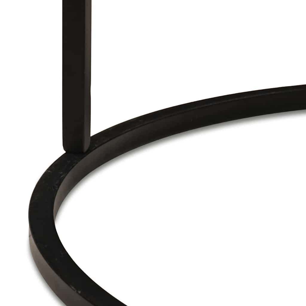 Τραπεζάκια Καφέ Στερεών 3 pcs Μασίφ ξύλο μάνγκο και χάλυβας