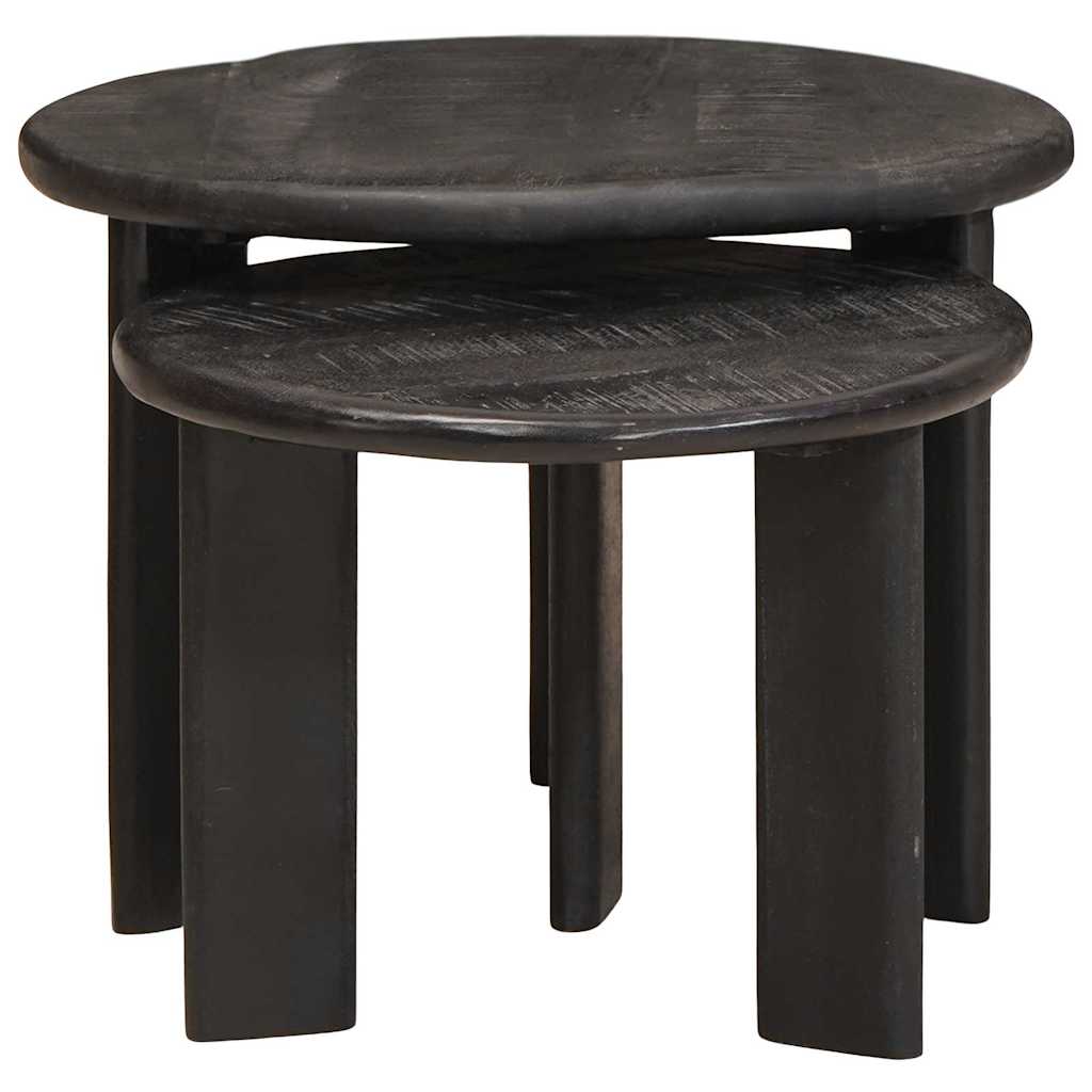 Τραπεζάκια Καφέ Στερεών 2 pcs Λευκό Στερεό ξύλο μάνγκο