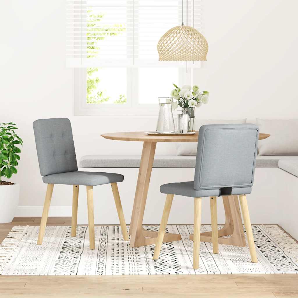 Καρέκλες Τραπεζαρίας 2 τεμ Ανοιχτό Γκρι Υφασμάτινες