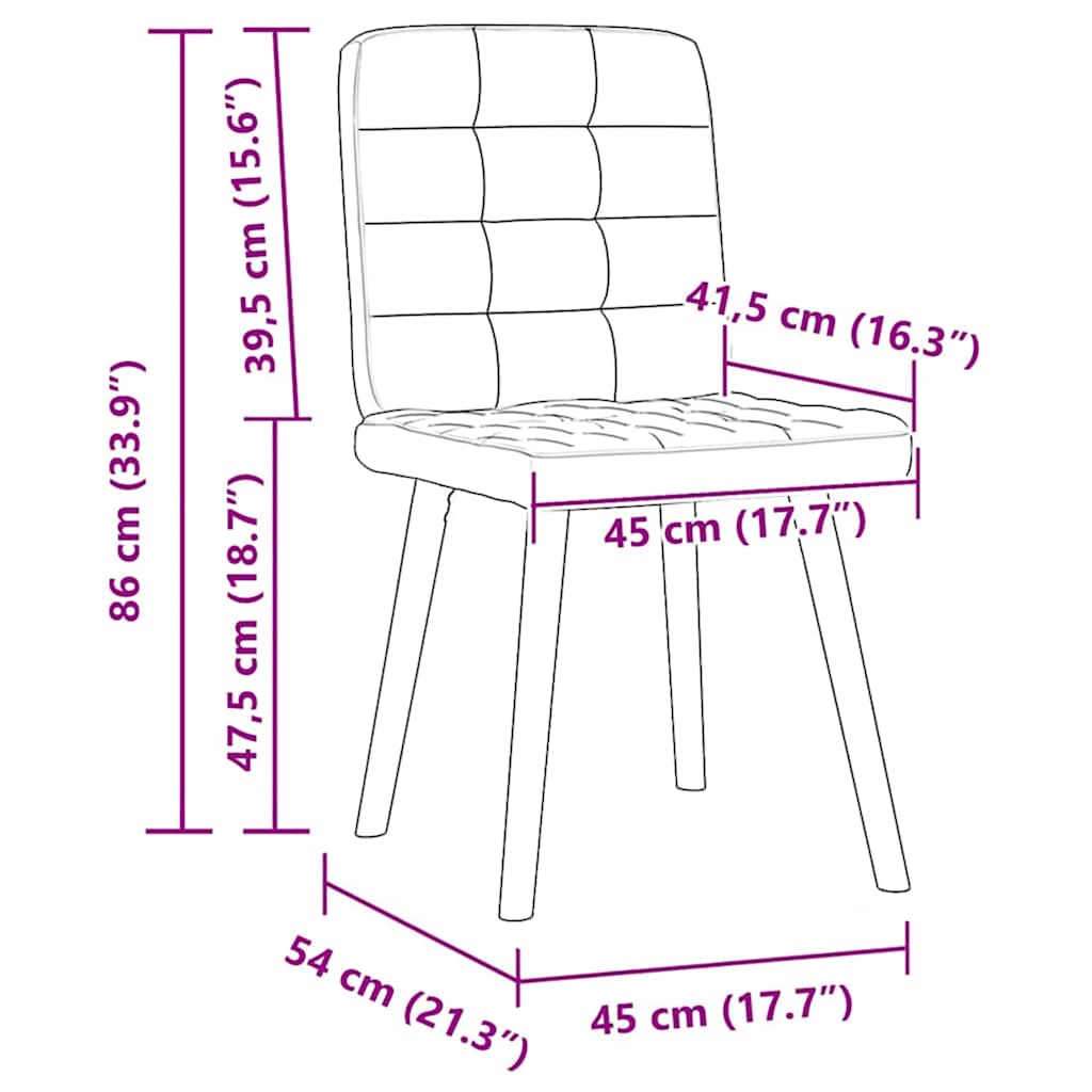 Καρέκλες Τραπεζαρίας 2 τεμ Σκ. Γκρι Υφασμάτινες