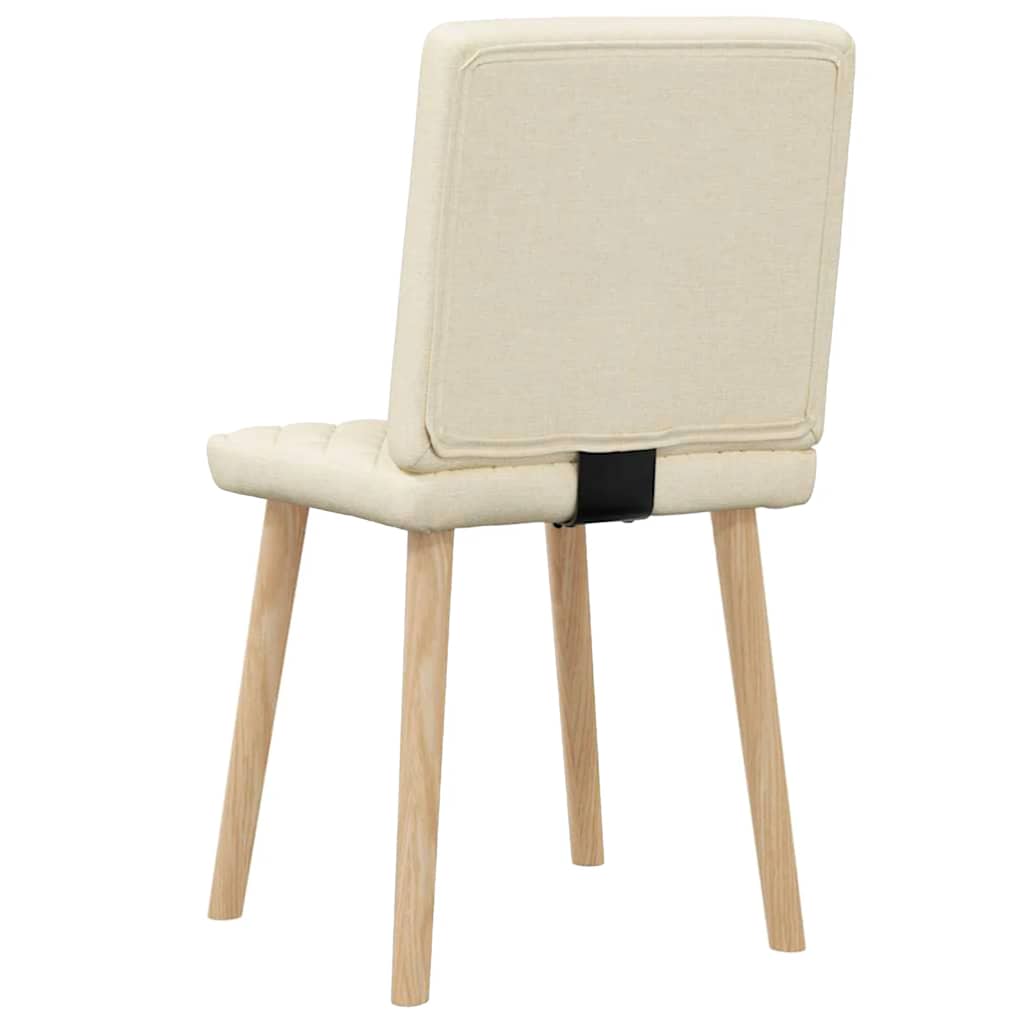 Καρέκλες Τραπεζαρίας 2 τεμ. Κρεμ Υφασμάτινες