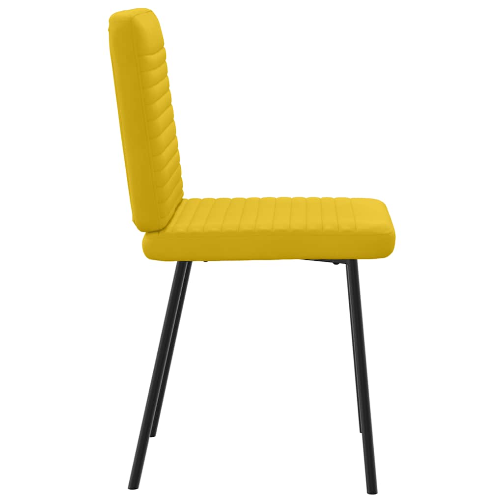 Καρέκλες Τραπεζαρίας 2 τεμ. Κίτρινες Βελούδινες - Pakobazaar