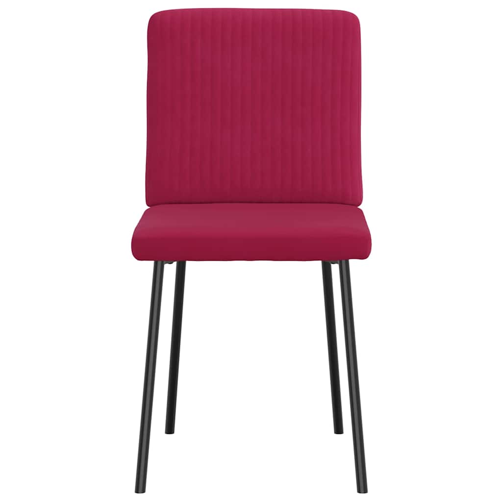 Καρέκλες Τραπεζαρίας 2 τεμ. Μπορντό Βελούδινες - Pakobazaar