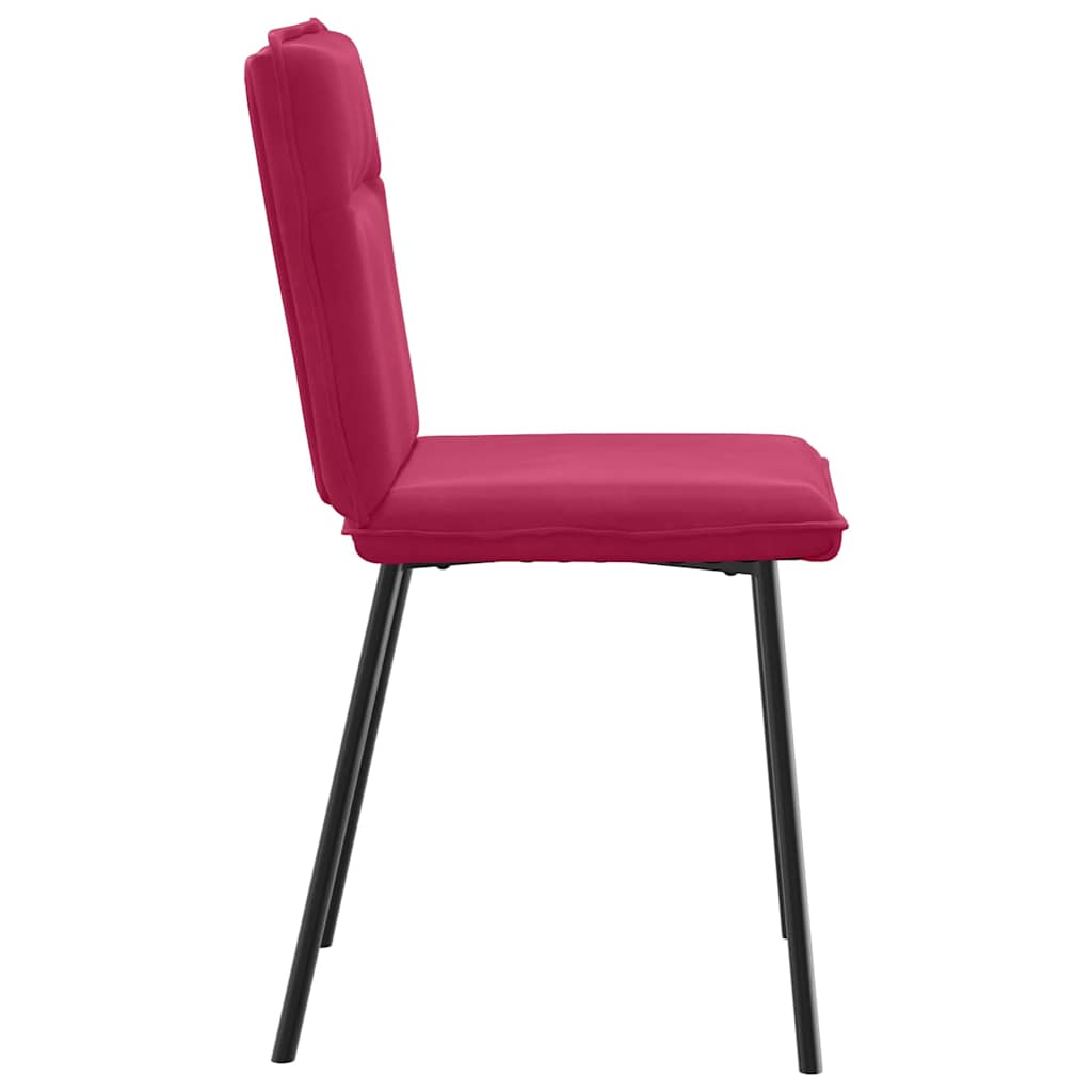 Καρέκλες Τραπεζαρίας 2 τεμ. Μπορντό Βελούδινες