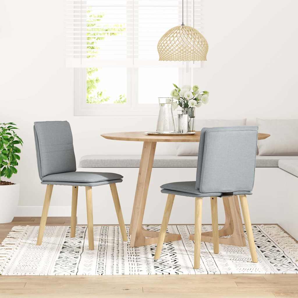 Καρέκλες Τραπεζαρίας 2 τεμ Ανοιχτό Γκρι Υφασμάτινες - Pakobazaar