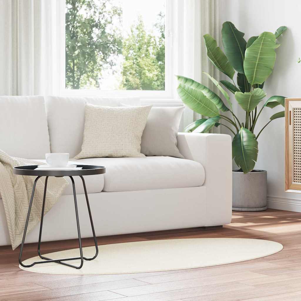 Χαλιά χώρου Ωοειδής HUARTE Κρεμ 80 x 150 cm 100% Πολυεστέρας - Pakobazaar