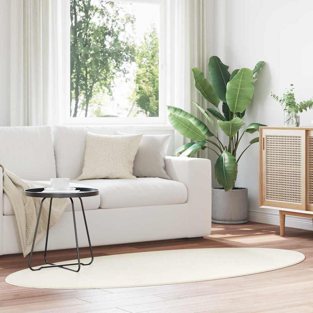 Χαλιά χώρου Ωοειδής HUARTE Κρεμ 120 x 170 cm 100% Πολυεστέρας - Pakobazaar