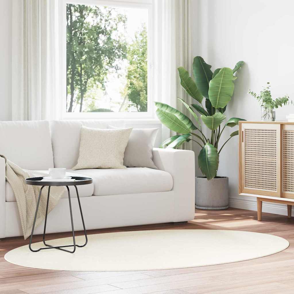 Χαλιά χώρου Ωοειδής HUARTE Κρεμ 140 x 200 cm 100% Πολυεστέρας - Pakobazaar